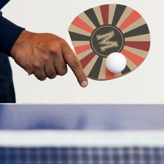 Retro Route 66 Sunburst Paddle Tischtennis Schläger (InSitu)