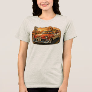 Retro Route 66 Weihnachts-Gingerbread-Roadtrip Tri-Blend Shirt
