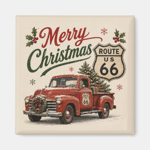 Retro Route 66 Weihnachts-Kühlschrank-Dekor Magnet