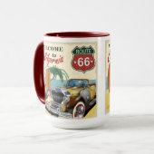 Retro Route 66 "Welcome to California" Poster, Tasse (Vorderseite Links)