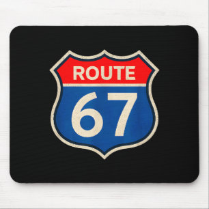 Retro Route 67 Meme Sechs Sieben Aura Energie Numm Mousepad