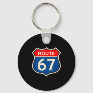 Retro Route 67 Meme Six Seven Aura Energie Nummer  Schlüsselanhänger