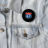 Retro Route 67 Meme Six Seven Aura Energy Number 6 Button (Beispiel)