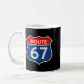 Retro Route 67 Meme Six Seven Aura Energy Number 6 Kaffeetasse (Links)