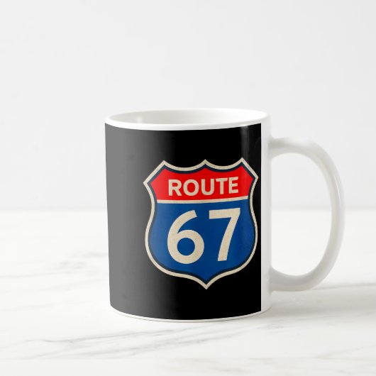 Retro Route 67 Meme Six Seven Aura Energy Number 6 Kaffeetasse (Rechts)