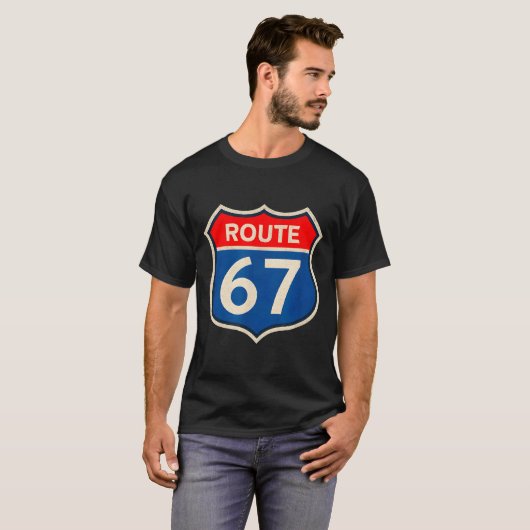 Retro Route 67 Meme Six Seven Aura Energy Number 6 T-Shirt (Vorne ganz)