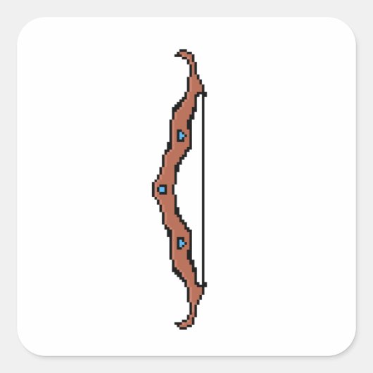 Retro RPG Bow Quadratischer Aufkleber (Vorderseite)