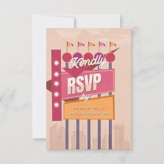 Retro-RSVP-Werbefläche RSVP Karte (Vorderseite)