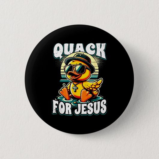 Retro Rubber Duck Christian Rubber Ducky Quacks Fo Button (Vorderseite)