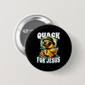 Retro Rubber Duck Christian Rubber Ducky Quacks Fo Button (Vorne & Hinten)