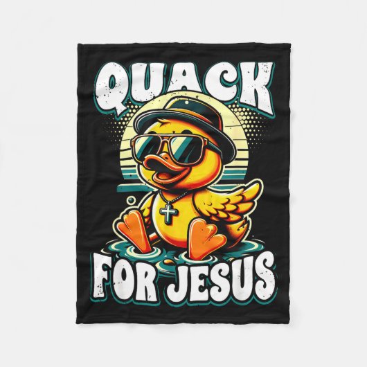 Retro Rubber Duck Christian Rubber Ducky Quacks Fo Fleecedecke (Vorderseite)