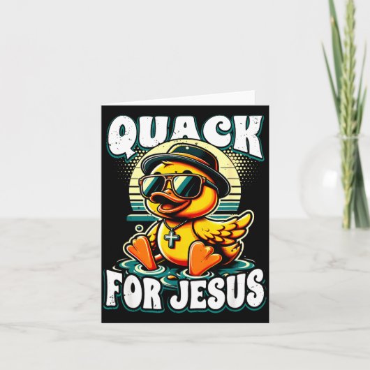 Retro Rubber Duck Christian Rubber Ducky Quacks Fo Karte (Vorderseite)