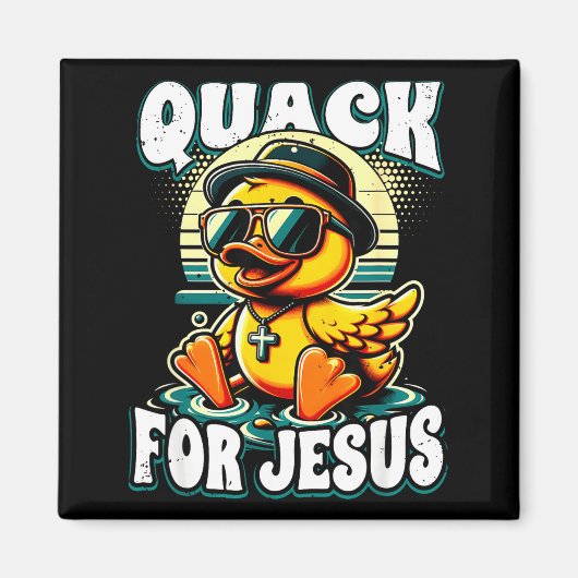 Retro Rubber Duck Christian Rubber Ducky Quacks Fo Magnet (Vorne)