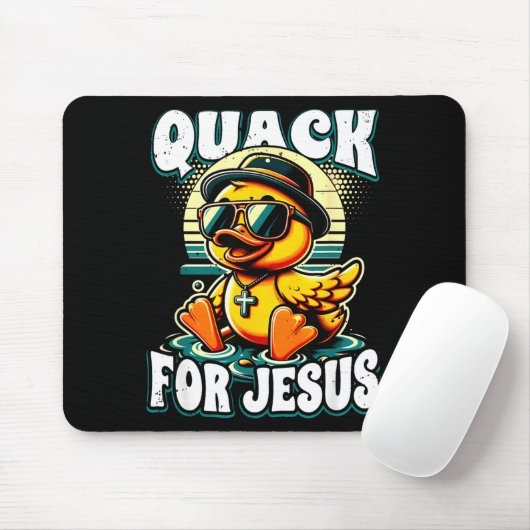 Retro Rubber Duck Christian Rubber Ducky Quacks Fo Mousepad (Mit Mouse)
