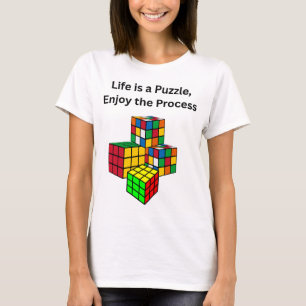 Retro-Rubik-Würfel-Puzzle-Grafikdesign - Bunt T-Shirt