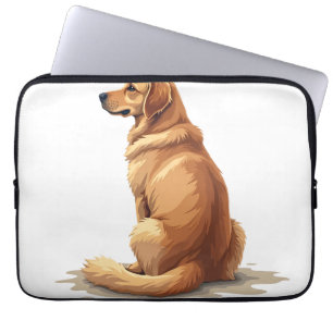 Retro-Rückansicht Golden Retriever Hundeliebhaber  Laptopschutzhülle