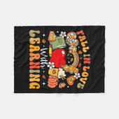 Retro Rückgang in Liebe mit Lernen Autumn Pumpkin  Fleecedecke (Vorderseite (Horizontal))