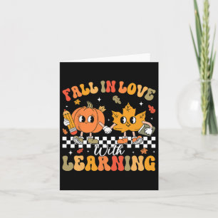 Retro Rückgang in Liebe mit Lernen Autumn Pumpkin Karte