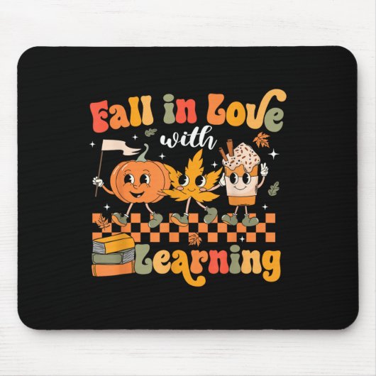 Retro Rückgang in Liebe mit Lernen Autumn Pumpkin Mousepad (Vorne)