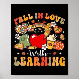 Retro Rückgang in Liebe mit Lernen Autumn Pumpkin Poster