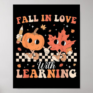 Retro Rückgang in Liebe mit Lernen Autumn Pumpkin Poster