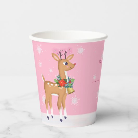 Retro Rudolph Paper Cups Pappbecher (Vorderseite)