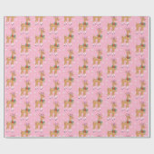 Retro Rudolph Reindeer in Rosa Geschenkpapier (Flach)