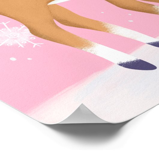 Retro Rudolph Reindez Art Print Poster (Ecke)