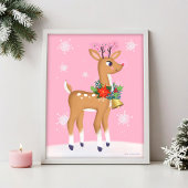 Retro Rudolph Reindez Art Print Poster