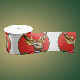 Retro Rudolph Satin Ribbon Satinband