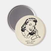 Retro Ruf deine Mutter Lustiger Vintage Magnet (Vorderseite/Rückseite)
