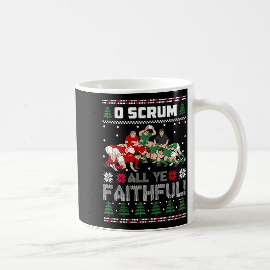 Retro Rugby O Scrum All Ye Faithful Ugly Merry Chr Kaffeetasse (Rechts)