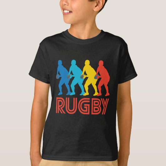 Retro Rugby Pop Art T-Shirt (Vorderseite)