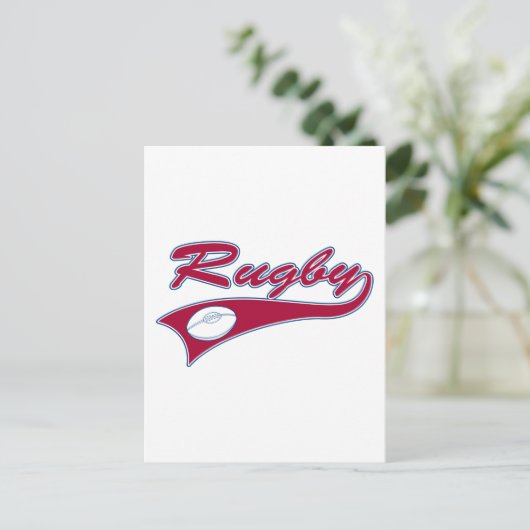Retro Rugby Postkarte (Stehend Vorderseite)
