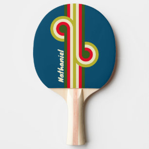 Retro-Rugby-Streifen-Loop mit Namen Tischtennis Schläger