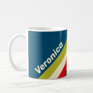 Retro-Rugby-Streifen mit Namen Kaffeetasse