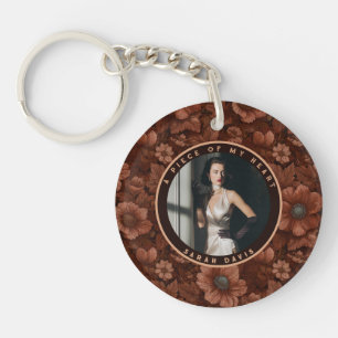 Retro-Ruhestandsgeschenke für Mutter Anemonen Blum Schlüsselanhänger