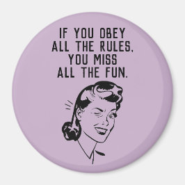 Retro Rule Breaker Woman Magnet