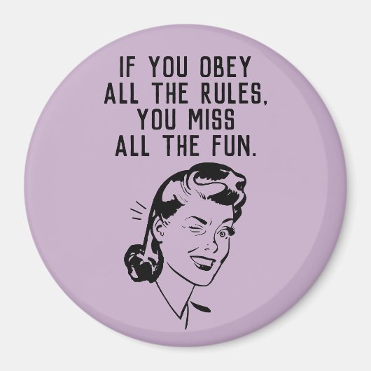 Retro Rule Breaker Woman Magnet (Vorne)