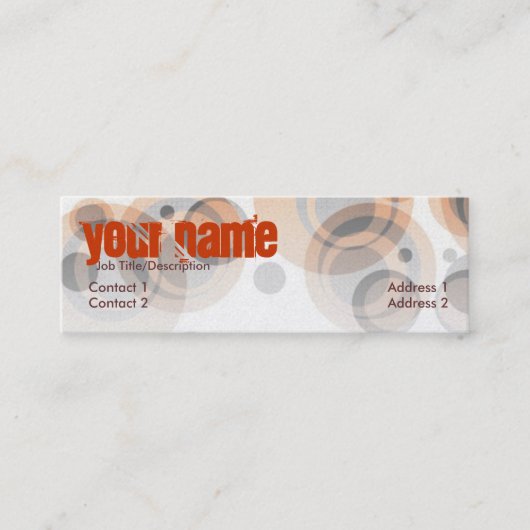 Retro rundet Mini Business Card Visitenkarte (Vorderseite)