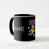 Retro Runner "Game Over" Pixel Art Design Tasse (Vorderseite Links)