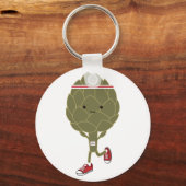 Retro Running Artichoke Schlüsselanhänger (Vorderseite)