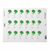 Retro Running Broccoli Adressaufkleber (Vorne)