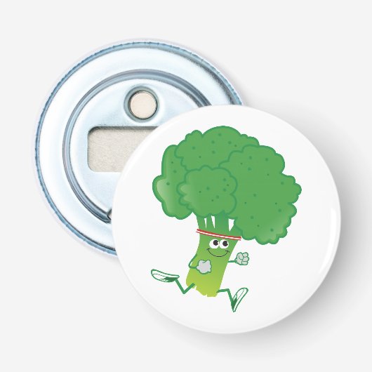 Retro Running Broccoli Flaschenöffner (Vorderseite)