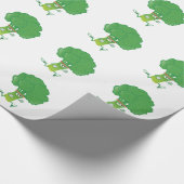 Retro Running Broccoli Geschenkpapier (Ecke)