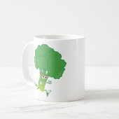 Retro Running Broccoli Kaffeetasse (Vorderseite Links)