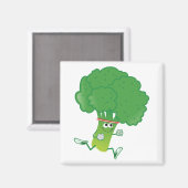 Retro Running Broccoli Magnet (Vorderseite/Rückseite)