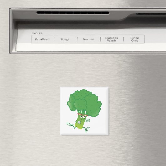 Retro Running Broccoli Magnet (In Situ (Geschirrspüler))