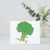 Retro Running Broccoli Postkarte (Stehend Vorderseite)