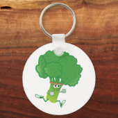 Retro Running Broccoli Schlüsselanhänger (Vorderseite)